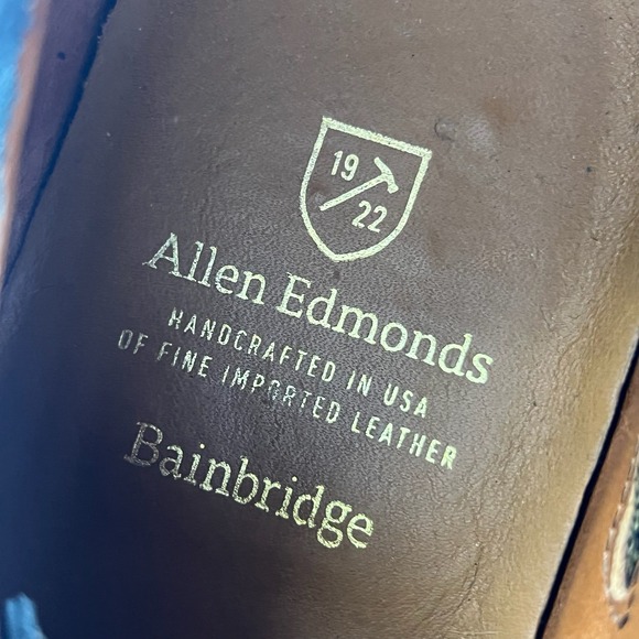 Allen Edmond Bainbridge Cap Toe Oxford Wing Tip Shoe Blucher Navy 9.5 D 8179-C16 - Picture 3 of 8